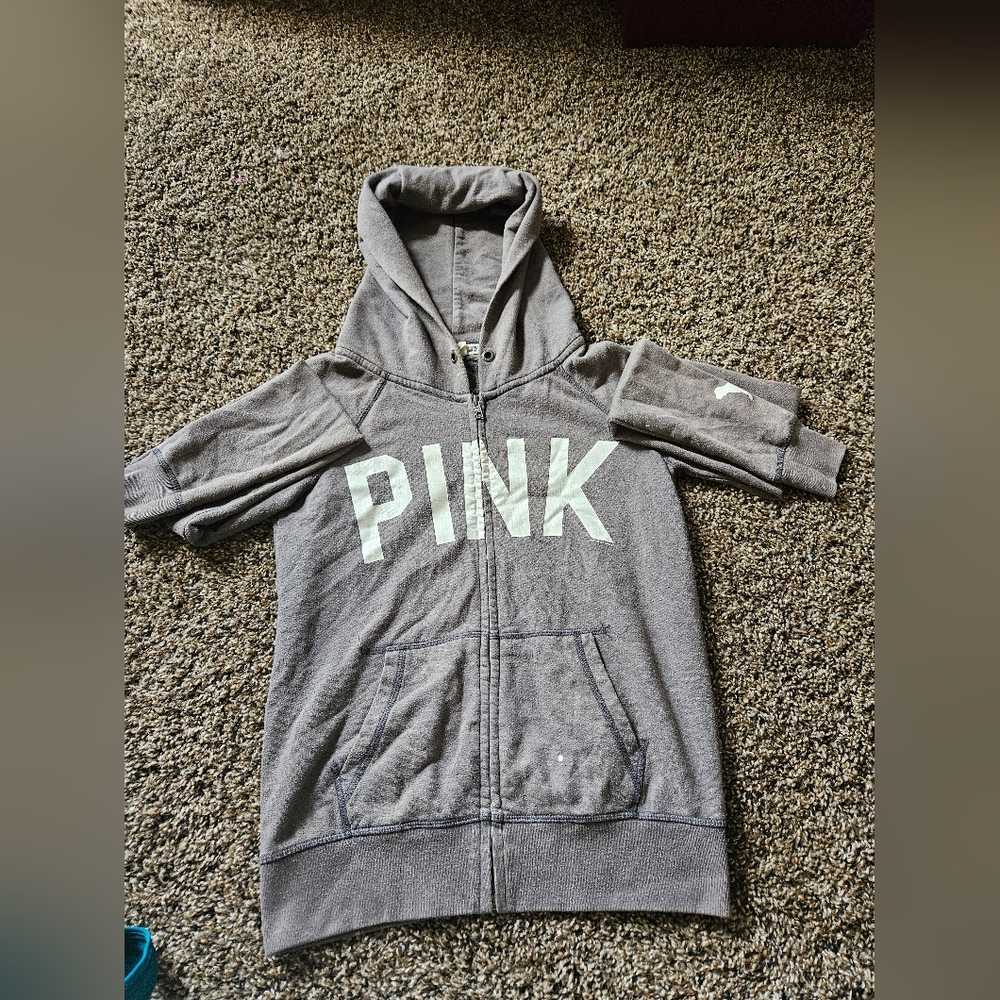 Gray PINK Hoodie